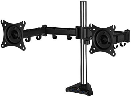 Arctic Z2 Pro - Montante de mesa de suporte duplo braço, até 34 /35 Ultrawide, até 10 kg de capacidade, hub USB, altura ajustável,