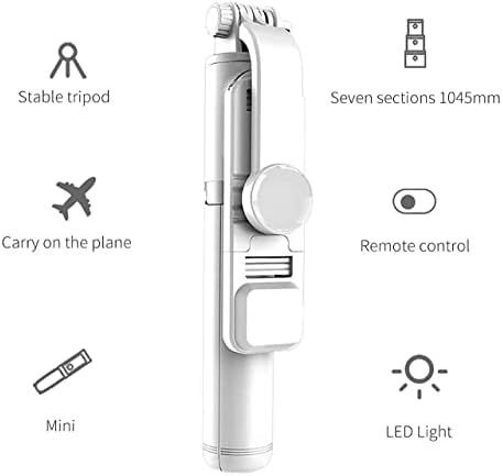 40 Selfie Stick com LED Light e Tripé de telefone LED, Bettvance Extendível Celular Tripod Stand com remoto sem fio, compatível