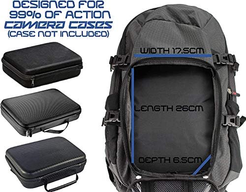 Backpack da câmera de ação da Navitech e kit de combinação de acessórios 8 em 1 com tira de tórax integrada-compatível com a câmera de ação CCBETTER