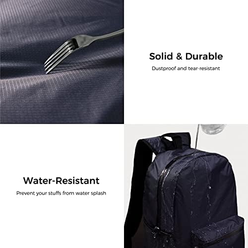 Embale toda a mochila leve e compacável, mochila dobrável resistente à água, mochila de viagem Daypack com zíperes à prova