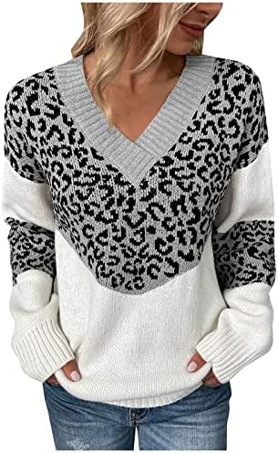 Os suéteres grandes de Ymosrh femininos outono de cor de retalhos de coloração sólida suéter de malha de pulverização de manga