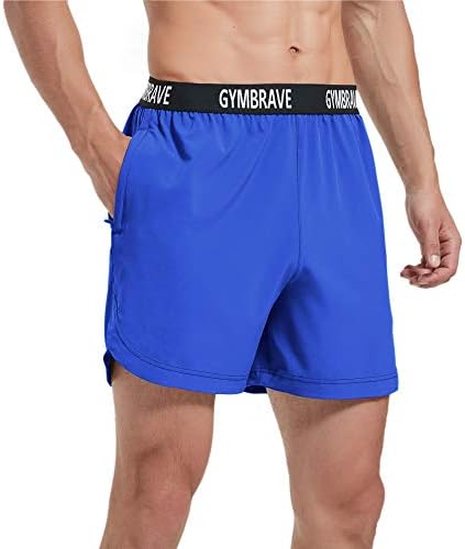 5 polegadas atléticas de gymbrave masculino, shorts de corrida leves leves de treino seco rápido curto com bolsos com