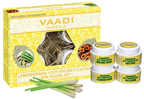 Vaadi Herbals Lemongrass Anti -Pigmentation Spa Facial Kit com Cedarwood Extract, 70g