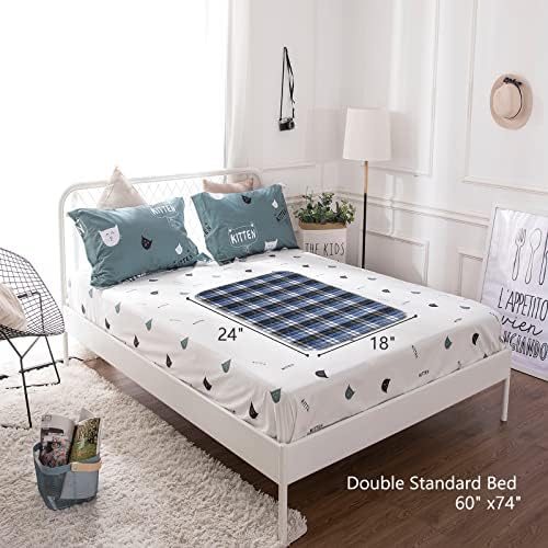 3 Pacote Econazol Incontinência lavável almofadas de cama, Underpads impermeáveis ​​reutilizáveis ​​para adultos e cães, 18 x 24
