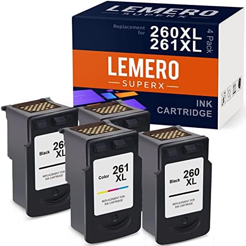 Substituição de cartucho de tinta remanufaturada de Lemerosuperx para Canon 260 XL 260XL 261XL 261 XL Trabalho para