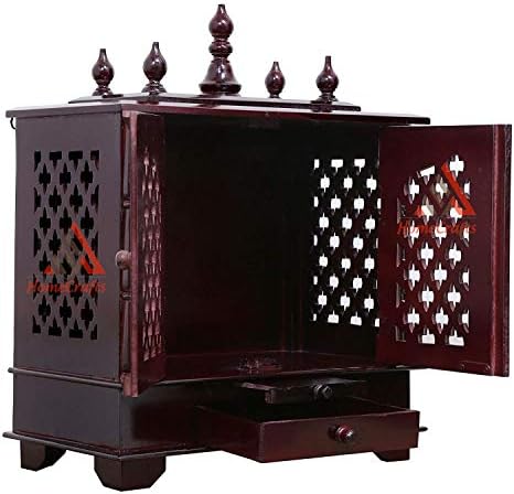 Homecrafts pintados à mão Templo de madeira/ mandir/ deus Stand/ Pooja Stand/ Home mandap/ mandapam com portas e tamanho