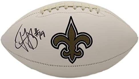 Ted Ginn Jr autografado/assinado New Orleans Saints Logo Football JSA 22176 - Bolsas de futebol autografadas