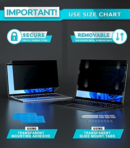 Tela de privacidade de laptop Pys 15,6 polegadas e tela de privacidade de computador de 27 polegadas