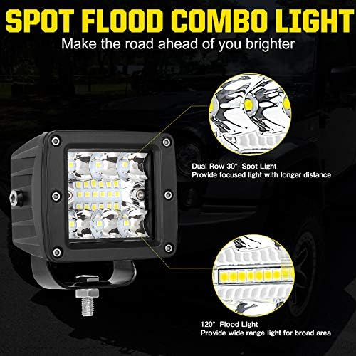 LED Light Pods, AAIWA 3 polegadas LED Cube Light Bar 36w Backup Light Spot Flood Combo Off Road Lights para caminhão RZR ATV UTE UTV