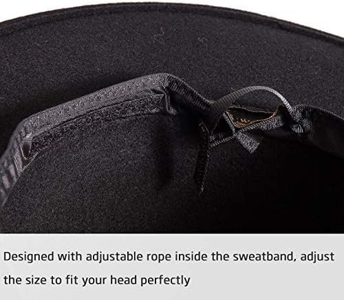 Ladybro Fedora Hats for Women Wide Brim Chap