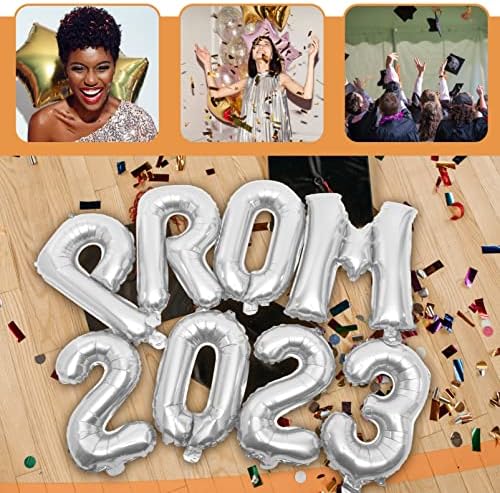 Didiseaon baile 2023 Balões de 2023 balões de graduação grandes balões de alumínio para a festa de pós -graduação Feliz ano novo e véspera de suprimentos 2023 de prata