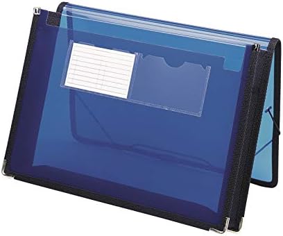 Smead Poly File carteira com fechamento, expansão de 2-1/4 , fechamento de aba e cordão, translúcido, tamanho da letra, azul