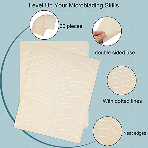 60 PCS Microblading Practice Skin Skin Bulk Supplas Microblading Practice Skin para sobrancelhas Prática de látex Skin Microblading