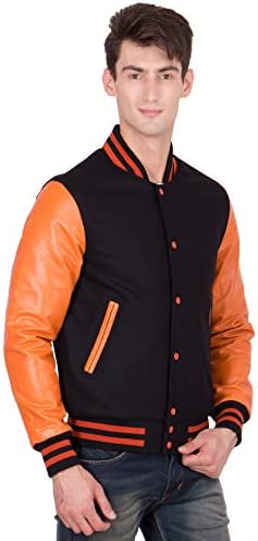 Aparedores de calibre Original masculino do time do colégio Letterman Wool Leather Baseball Bomber Xs a 6xl