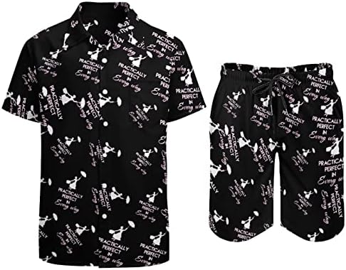 Praticamente perfeita de todas as formas Men 2pcs Hawaiian Set Button-Down Logo Fit Tees Shirts Beach Pants Tracksuit