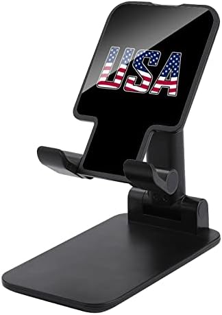 USA PALAVRA OU TEXTO COM American Flag Cell Stand Stand dobrável Tablet Acessórios Acessórios de comprimidos de berço para mesa