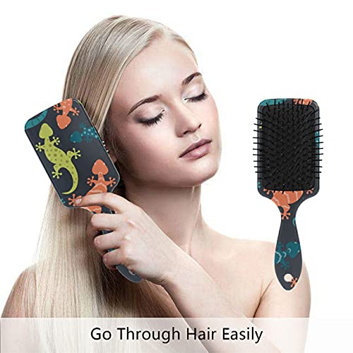 Escova de cabelo colorida de lagartixas - cerdas macias para todos os tipos de cabelo - para mulheres, homens, crianças, cabelos