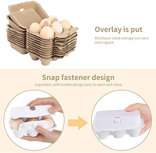 Ailisda Ovo Cartons para ovos de galinha 6 contagem, papel de carro -devão de papel de papel de ovo de ovo de ovo reutilizável
