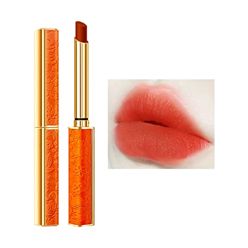 24 horas Lips Color Lipstick laranja de moda delicada e sedosa textura rica e integral leve e não pegajosa não é fácil de grudar no brilho dos lábios de mel de vidro