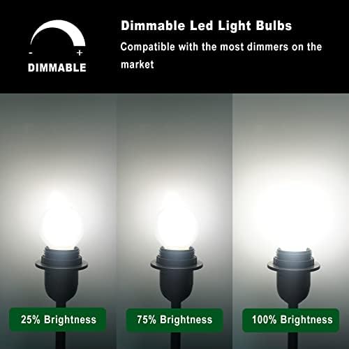 FLMAMT LED LED LED VINTAGE LED, lâmpada de lustre LED G16.5/G50 LED LED LED, lâmpada de substituição e12 para pingente, luz do piso, lâmpada de luz do dia de 4w 5000k, 3 pacote de 3 pacote