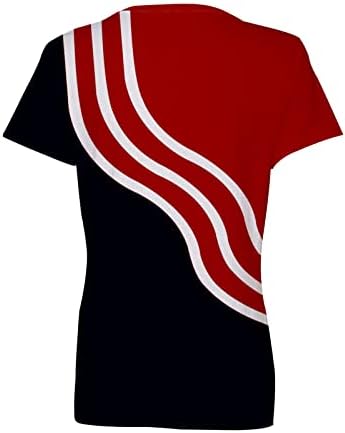 Camisetas gráficas de bandeira dos EUA para mulheres, vneck blusas 4 de julho roupas de manga curta tshirts do dia da
