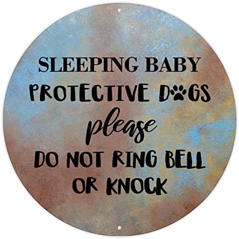 Citações motivacionais Scripture Retro Metal Wall Salt Peting Signing Dorming Baby Protective Dogs Por favor, não tocar campainha ou bate -lo