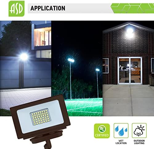 Luzes de inundação de ASD LED ao ar livre 30w, 120V 3056lm 3000k, pequenas luminárias impermeáveis ​​de metal externo,