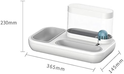 HFDGDFK PET alimentador de estimação transparente tigela automática Waters, tigela dupla com capacidade de 1,5l