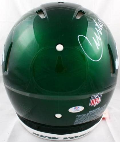 Curtis Martin assinou o capacete autêntico de velocidade do New York F/S autêntico - PSA Auth *White - Capacetes NFL