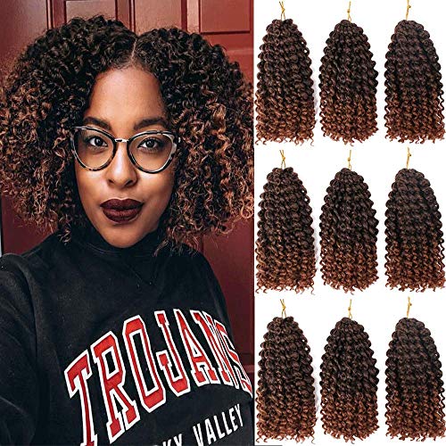 Torção de paixão curta e curta de 8 polegadas Twist Marlybob Braids de crochê - 9 Pacotes de Extensão de Cabinetes