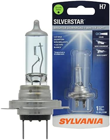 Sylvania - H7 Silverstar - Lâmpada de farol de halogênio de alto desempenho, viga alta, viga baixa e lâmpada de substituição