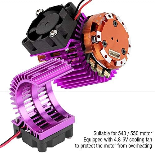 DiLWE Motor Calque de calor dissipado com ventilador de resfriamento para 1/10 de escala elétrica RC Car 540 /550 Motor