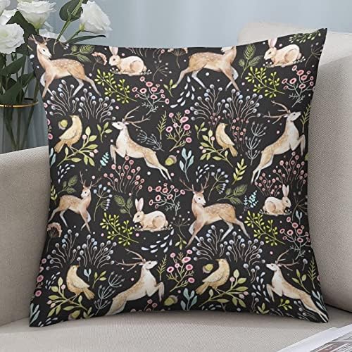 Capas de coelho e flores de veado tampas de travesseiro com almofadas de aprovação da fronha quadrada para sala de estar para sofá de cama