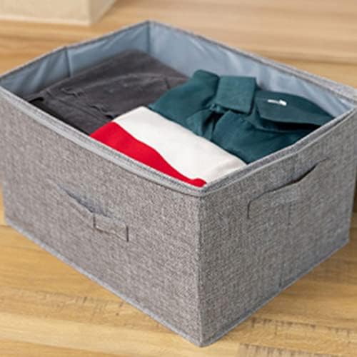 Houze - 2 Pacote de armazenamento dobrável com tampas, zíperes e alças - placa de plástico PP e cubos caseiros de tecido para organizar