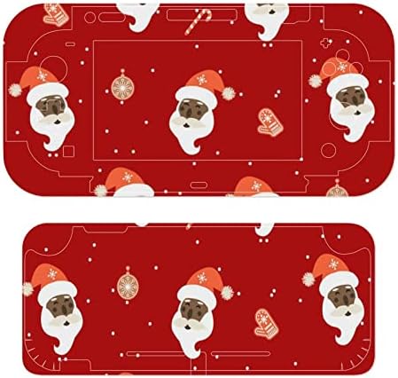 Padrão de Natal vermelho com Papai Noel Proteção Tampa de pele Full Design Wrap Decalter Compatível com Switch e Switch Lite