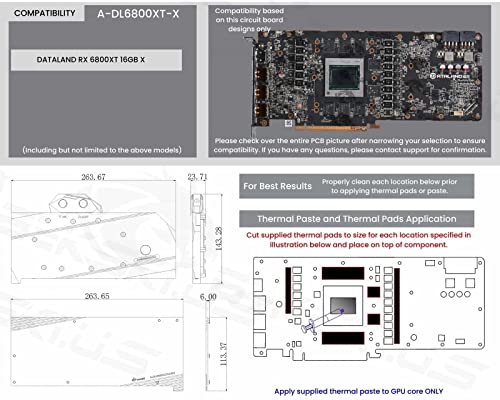 BYKSKI Cobertura completa GPU Bloco e placa traseira para Dataland RX 6800 XT 16GB X-Serial