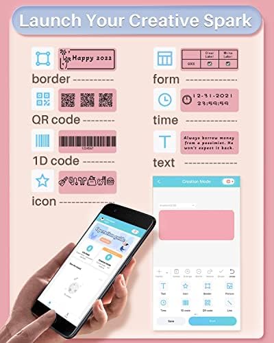 Fabricante de etiquetas de memórias Q30s Máquina de fabricante de etiquetas rosa portátil - máquina de marcação térmica portátil