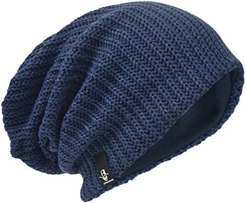 Homens de tamanho grande crânio Slouch Beanie Grande Skullcap Knit Chap