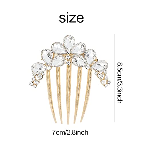 6 Pacote jóias de jóias de luxo Cristal strass de cristal com brilho brilhante lateral metal lateral francês Torcer pentes
