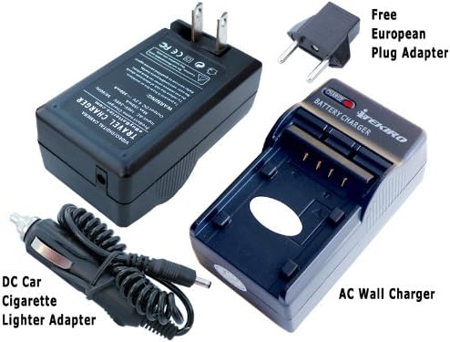 Kit de carregador de bateria de carro de parede AC ITEKIRO para Panasonic DMC-FX01-W + ITEKIRO 10 em 1 Cabo de carregamento USB