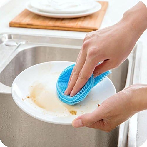 LETLOOR SILICONE Lavagem de lavagem de lavagem de pano de sujeira para banheiro da cozinha, 11,5 polegadas, azul