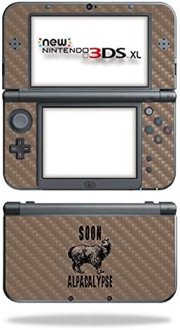 MightySkins Carbon Fiber Skin para Nintendo Novo 3DS XL - Alpacalypse | Acabamento protetor de fibra de carbono texturizada e durável | Fácil de aplicar, remover e alterar estilos | Feito nos Estados Unidos
