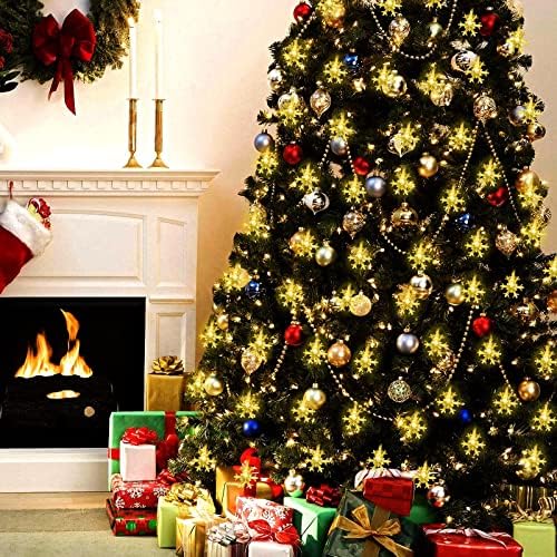 Luzes de Natal Weisite, Luzes de Floco de Neve, 40 luminosos de Natal brancos de 20 pés, 8 modos com Luzes de fada do Timer de