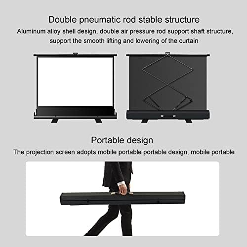 Tela do projetor Zeelyde, manual Pull Up Portable Projector Screen Free Wrinkle Indoor Outdoor Movie Screen 4: 3/16: 9