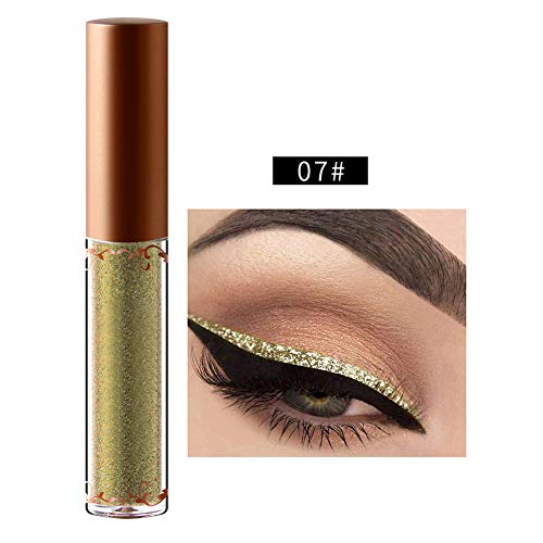 Glitter líquido do Eyeliner, 12 cores maquiagem olho líquido glitter líquido brilho Olheliner metalizado para os olhos