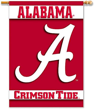BSI PRODUTOS, INC. - Alabama Crimson Tide 2 -liseds 28 x 40 Banner com manga de poste - UA Football Pride - alta durabilidade - projetado para uso interno e externo - ótima ideia de presente