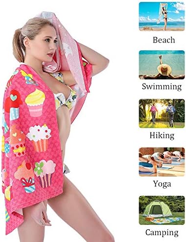 Toalha de praia Auxory, 30 x60 Toalhas de praia de microfibra para viagem, toalha rápida seca para nadadores à prova de areia toalhas