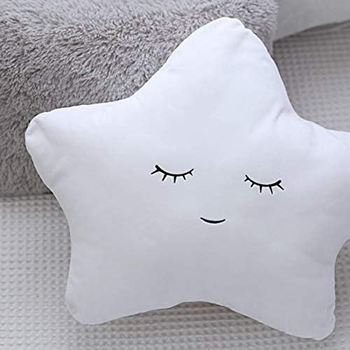 Pacote PerfectTo - 6 travesseiros decorativos para meninos meninos, quarto de crianças. 2 estrelas macias, 1 cinza, 1 rosa,