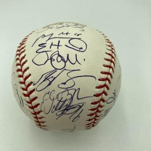 2008 Tampa Bay Rays Al Champs Team assinou a World Series Baseball JSA COA - Bolalls autografados