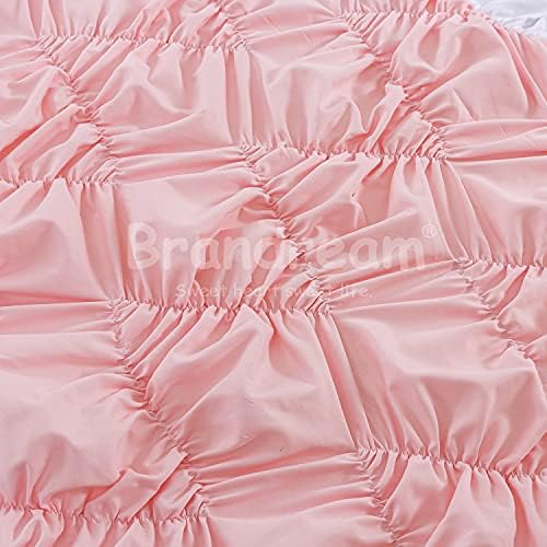 BrandReam Baby Berçário Bedding Farmhouse Girls Berço Berço de Luxúria Diamante Bainha de Baby Blange, 4 peças Jade Pink Baby Bedding